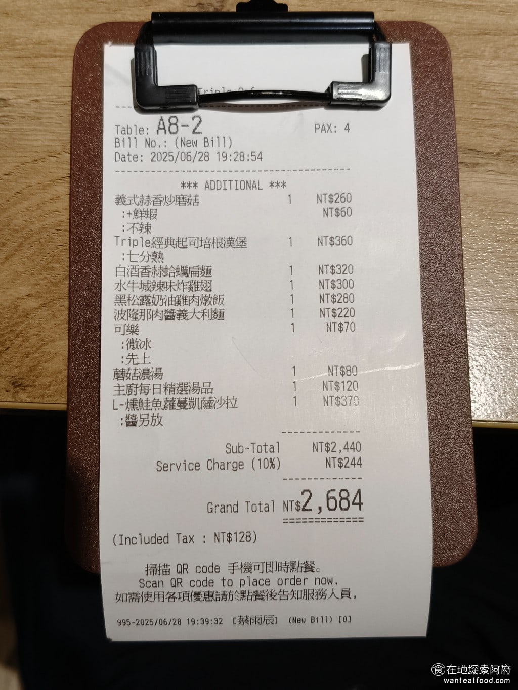 Triple Cafe Cafe菜單 Cafe價格 內湖區美食 內湖美食 大湖公園美食 平均每一個人吃了600多塊，價格不算特別便宜，算是中上。如果想要吃得更美式風格一點，個人還是覺得 Campus Cafe 會比較好吃，這間走的是溫馨風格。 @在地老饕阿府