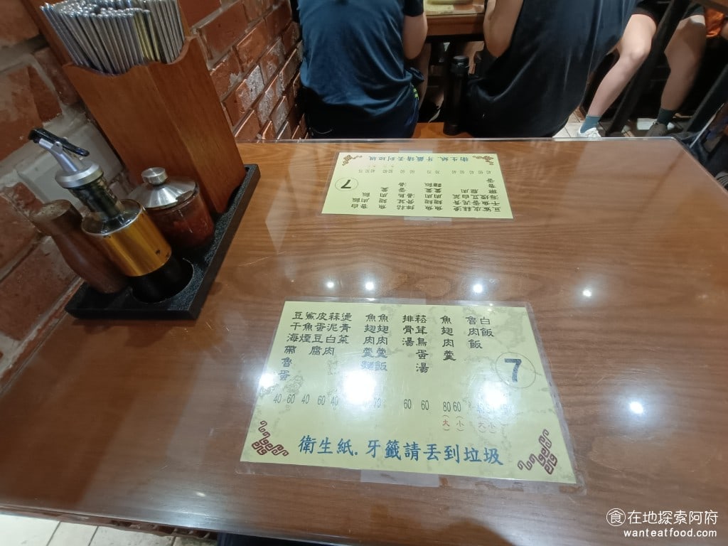 三元號魯肉飯 大同區美食 台灣小吃 桌上有兩種調味料，一個是黑醋，另一個是胡椒粉。如果覺得魚翅肉羹的酸度不夠，就可以自己加一點黑醋，若湯的鹹度不構，就自己加胡椒粉。 @在地老饕阿府