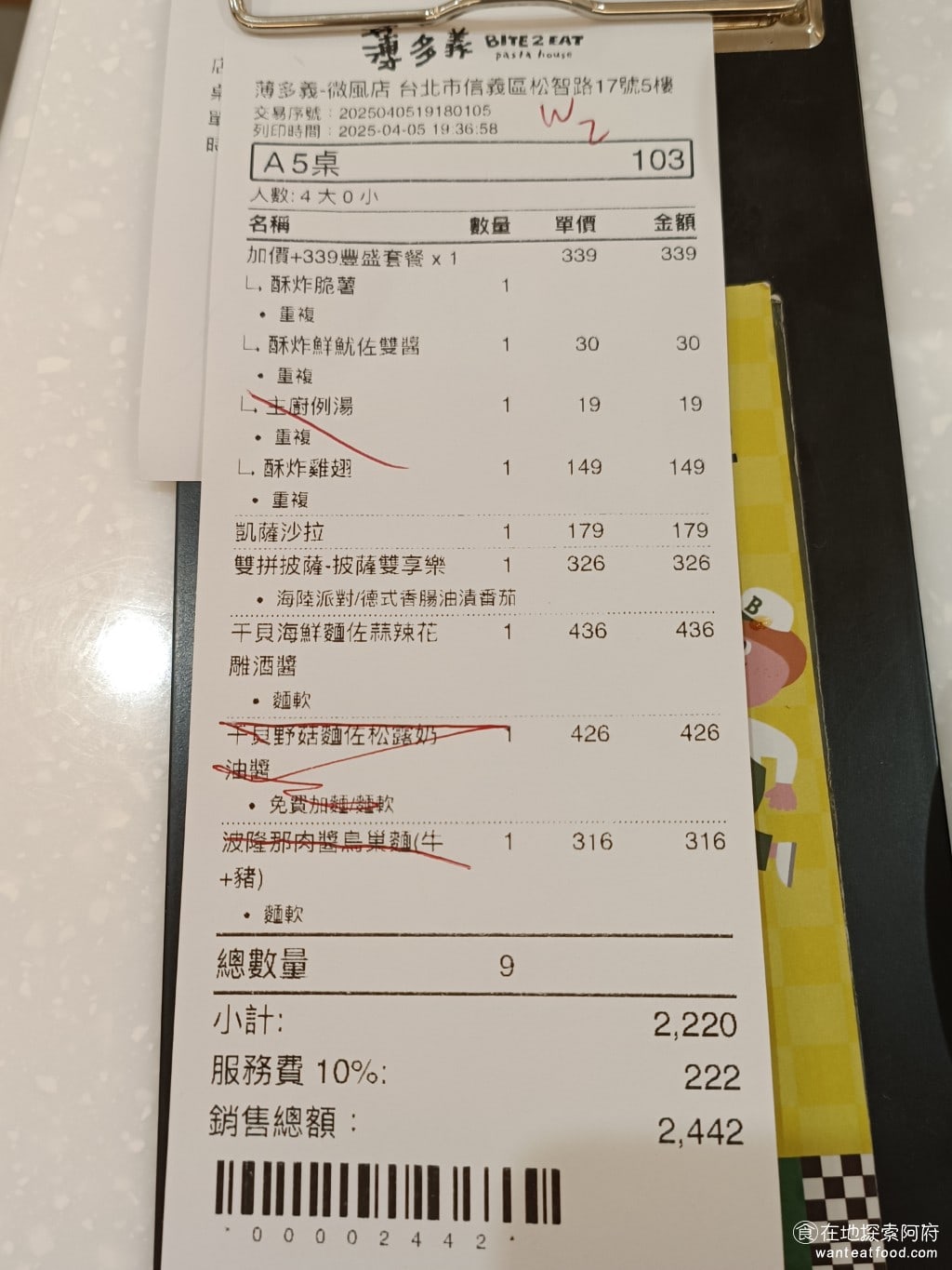 薄多義義式手工披薩微風南山店 信義區美食 義式料理 整體吃完後還算滿意,《薄多義微風南山店》的餐點不會很貴,CP值很高。但點餐的時候,盡量選擇這裡的義大利麵、披薩、炸雞、薯條就好。雖然這裡餐點種類很多,但建議不要亂點,如果亂點,就會變成雷店,例如 肋排、烤半雞,這種根據經驗,品質不是很穩定,畢竟義大利麵、披薩、炸雞、薯條才是薄多義,一直以來的招牌。 @在地老饕阿府